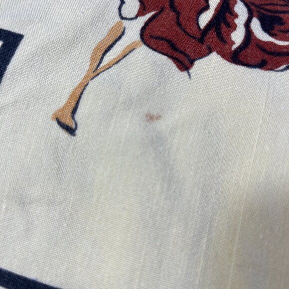 Vintage Yellow Tablecloth with Brown Flowers, 51" x 43" - Picture 5 of 6